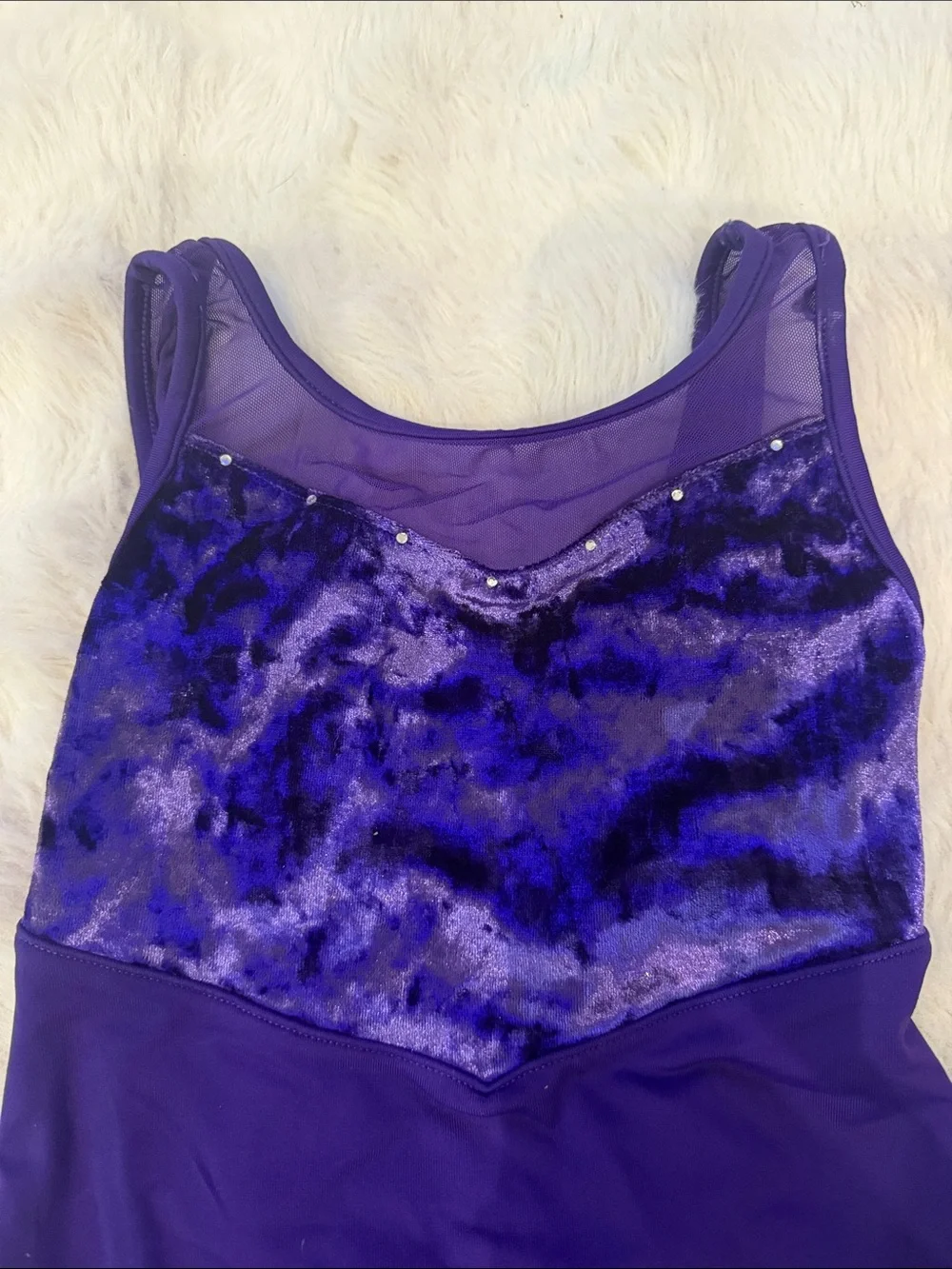 Bloch Girls Purple Velvet-Accent Leotard